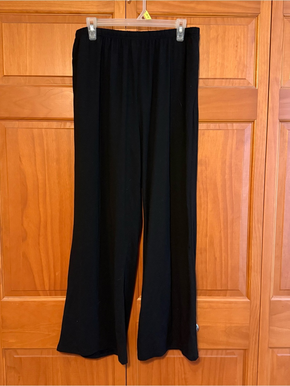 Black Wide-Leg Elastic Waist Lounge Pants